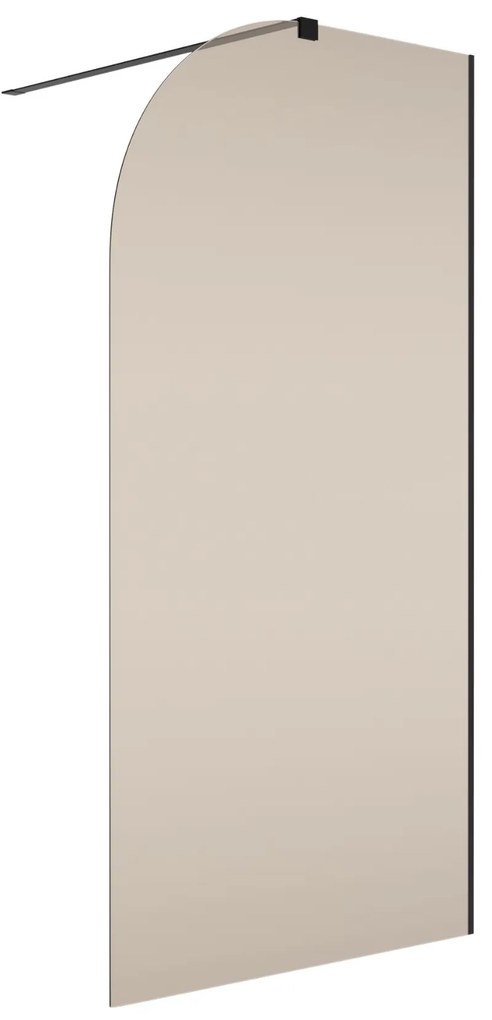 Ścianka prysznicowa WALK IN FIX brązowa półokrągła 8 mm MOLIS NATURE brown moon MASSI | różne rozmiary : Kolor profili kabiny - chrom / srebrny, Szerokość ścianki - 80 cm, Typ montażu - WALK in FIX (Do ściany)