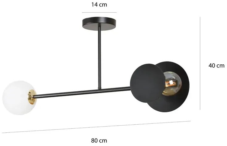Czarna nowoczesna lampa sufitowa - D007-Hordon