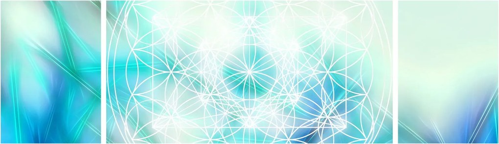 Obraz - Merkaba w turkusowym tle (170x50 cm)