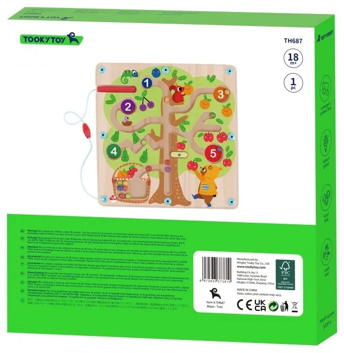 Tooky toy labirynt drzewko owocowe magnetyczne nauka liczenia