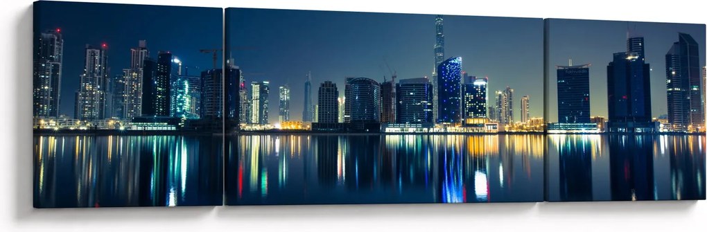 Obraz miasta nocą (170x50 cm)