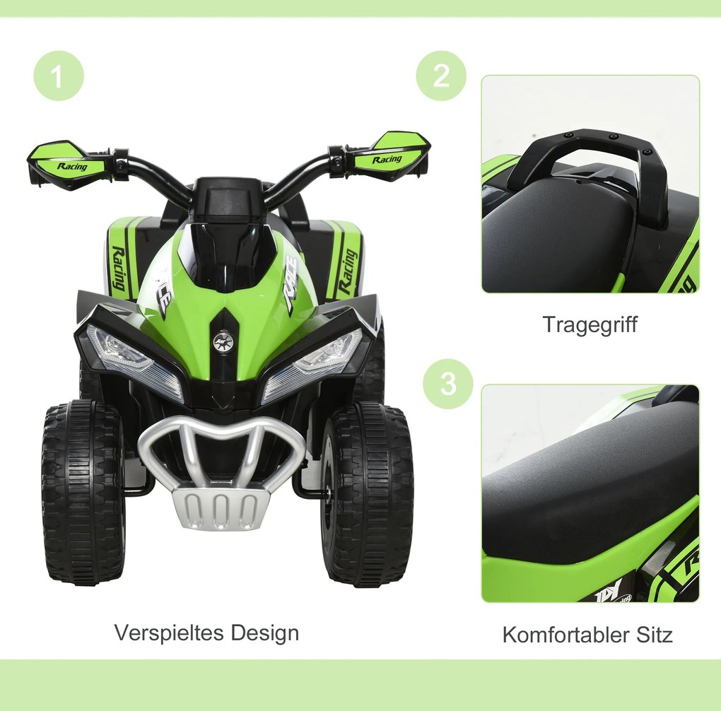 HOMCOM Jeździk dziecięcy pchacz samochód dziecięcy odpychanie się stopami światło muzyka zielony