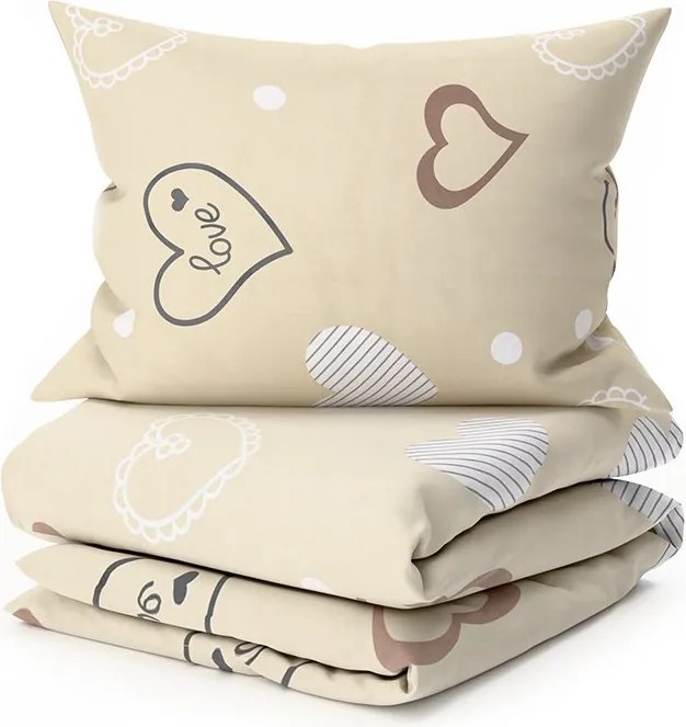 PrzytulneMieszkanie.pl PrzytulneMieszkanie.pl Bawełniana pościel DEAMON POLY beżowa Rozmiar pościeli: 2 szt 70 x 90 cm | 200 x 220 cm