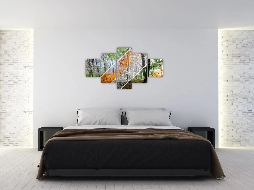 Obraz - Zmieniające się pory roku (125x70 cm)
