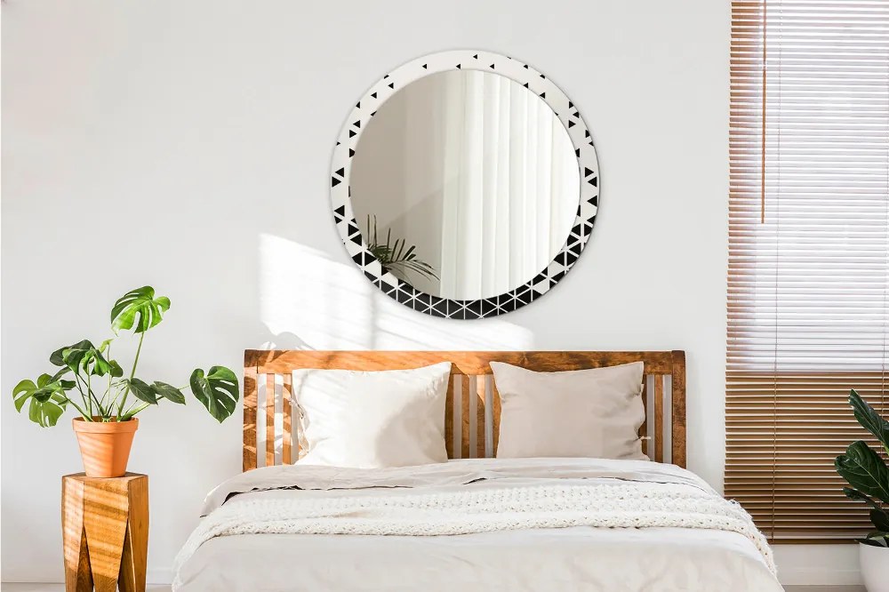 Lustro dekoracyjne okrągłe Abstrakcyjny geometryczny