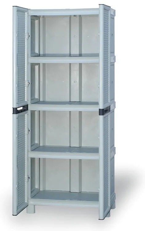 ArtPlast Szafa plastikowa półkowa, wysoka, 700 x 390 x 1720 mm, szara