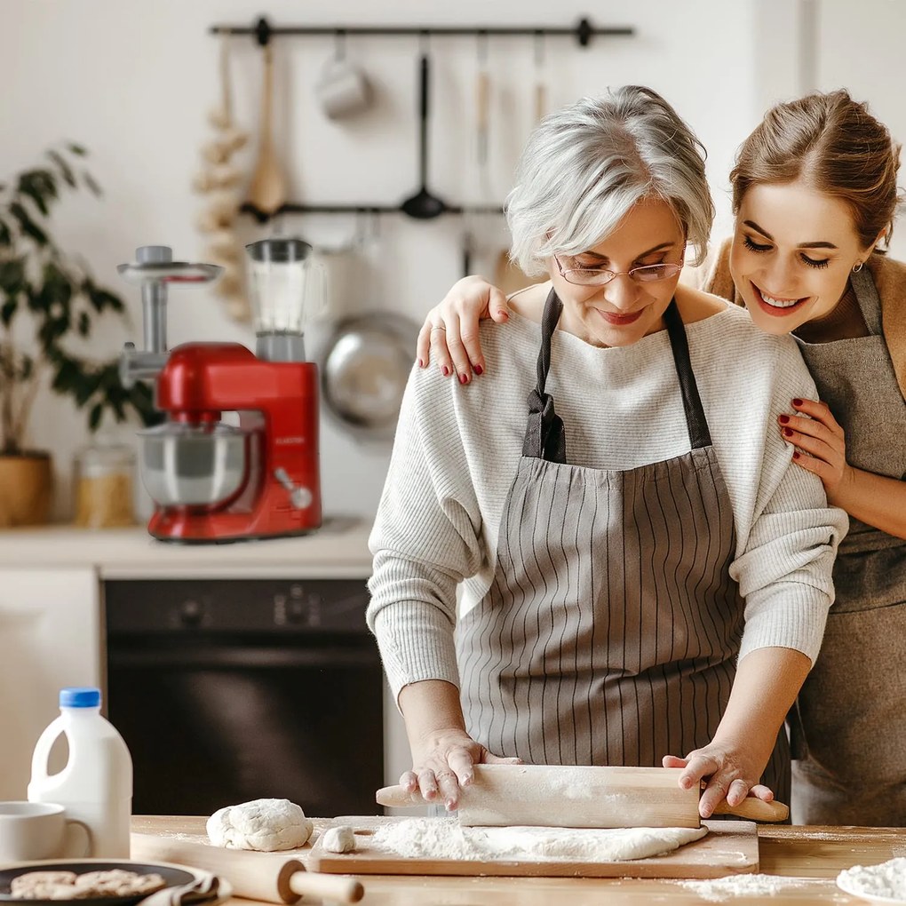 Klarstein Lucia 1800W 5L Robot Kuchenny z Maszynką do Mięsa Czerwony
