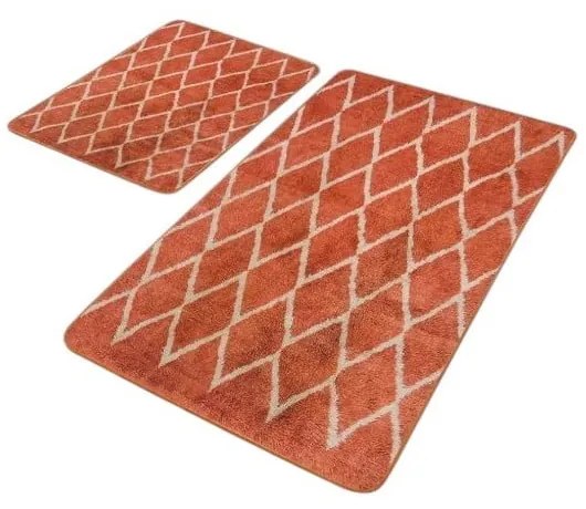 Aksamitne dywaniki łazienkowe w kolorze terakoty zestaw 2 szt. 60x100 cm – Mila Home
