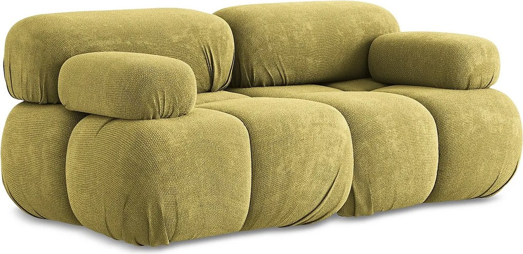 Modułowa sofa 2-osobowa - z tkaniny szenilowej - limonkowy - LOKUA