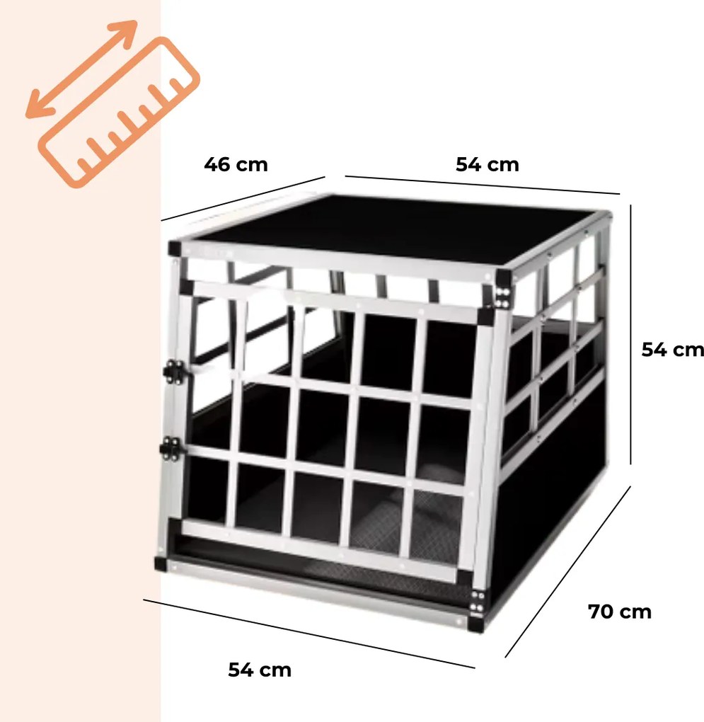 Transporter dla psa BRUNO, 70x54x51cm, srebrna/czarna Cadoca
