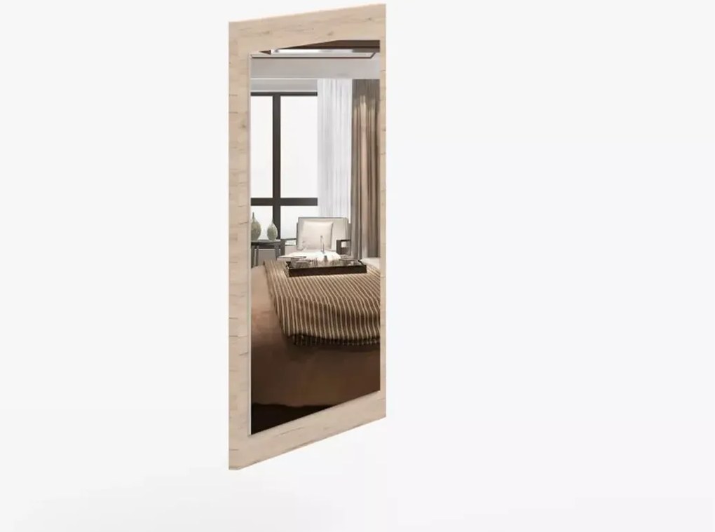 Lustro Mareno 80×70 cm z prostokątną ramą w kolorze san remo sand