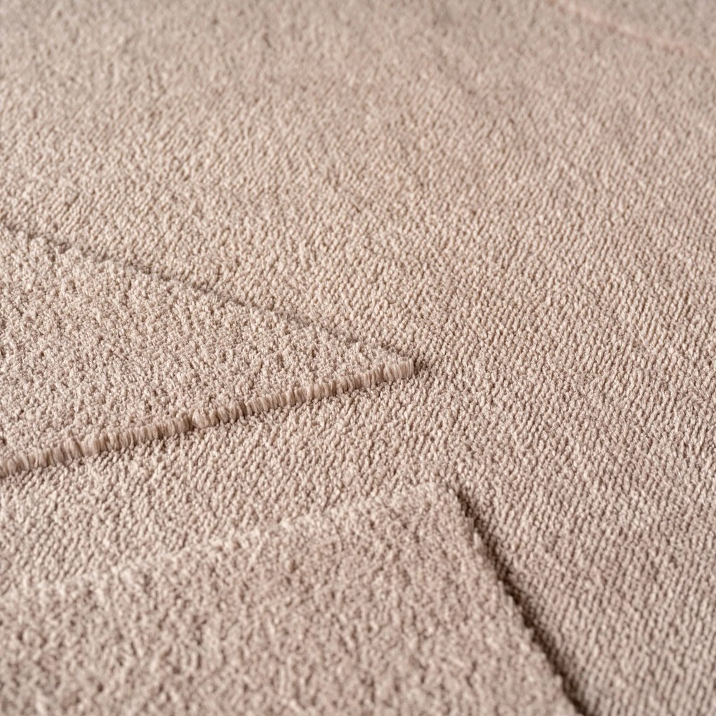 Dywan nowoczesny Pompei 3D  Geometria II szaro-beżowy 80 cm x 150 cm