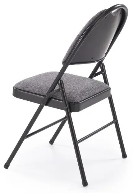 Krzesło tapicerowane K566 szare/czarne składane HALMAR