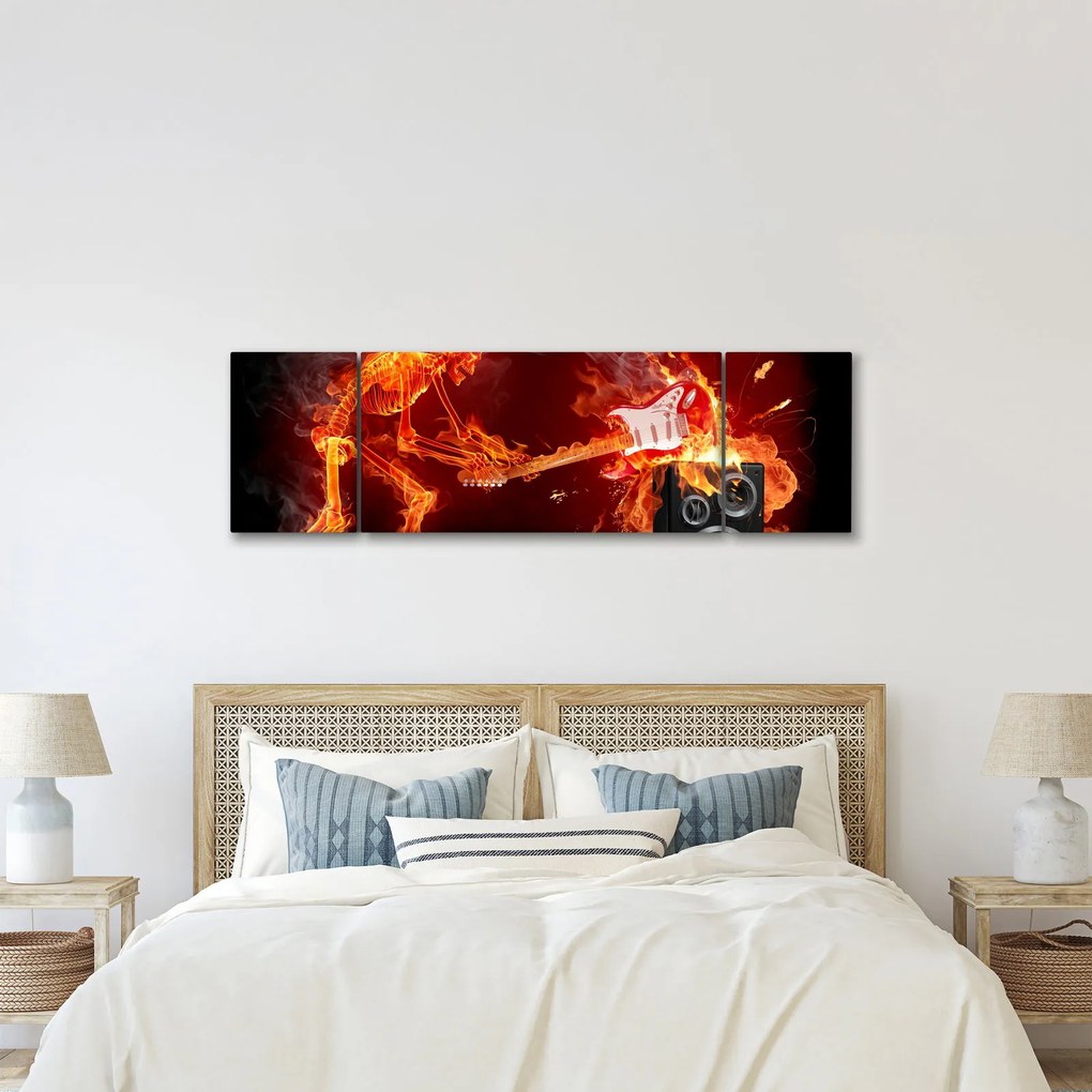 Obraz - Muzyka w płomieniach (170x50 cm)