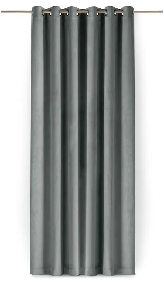 Szara aksamitna zasłona częściowo zaciemniająca (dimout) 530x270 cm Velto – Filumi