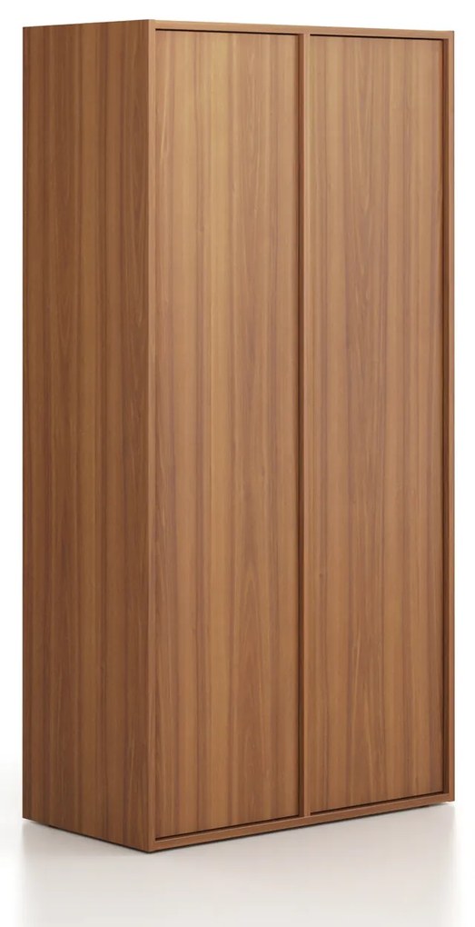 Szafka FRAME, 2 przedziały, 872 x 450 x 1735 mm, PUSH-lock, orzech