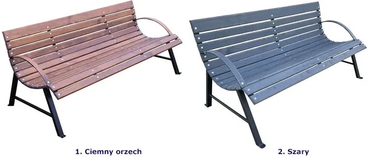 Ogrodowa ławka z oparciem Wagris 120 cm - szary