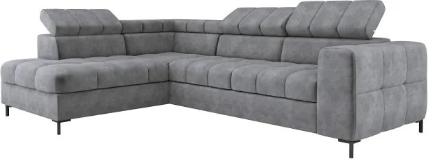 Narożnik PABLOS układ L strona Lewa w tkaninie CLOUD 81 regulowane zagłówki z funkcją spania