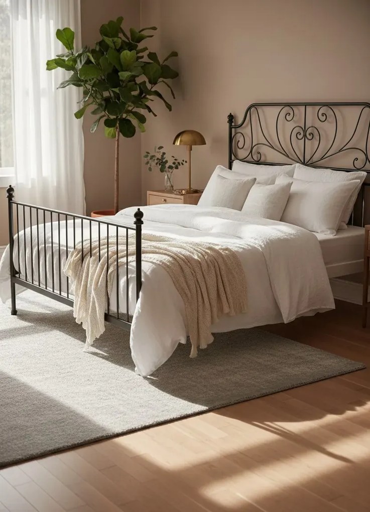 Czarne metalowe łóżko metalowe 160x200 cm Z5-P70