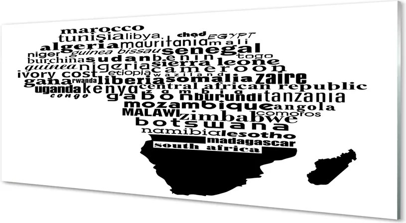 Panel szklany do Kuchni Czarno-Białe Typograficzne Napisy