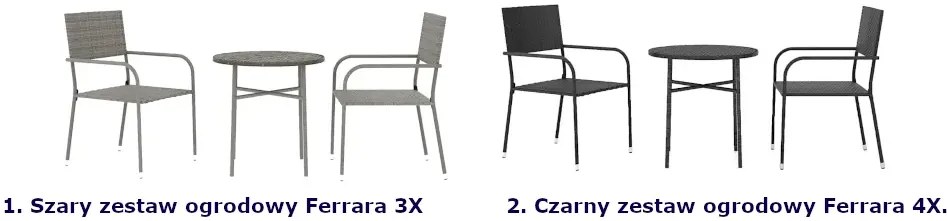 Zestaw ogrodowy z okrągłym stolikiem - Ahel 3X