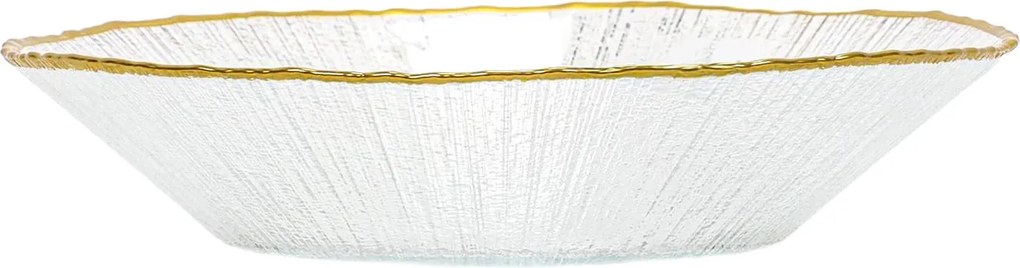 Szklany talerz głeboki ze złotą obwódką DATURA, 20 cm