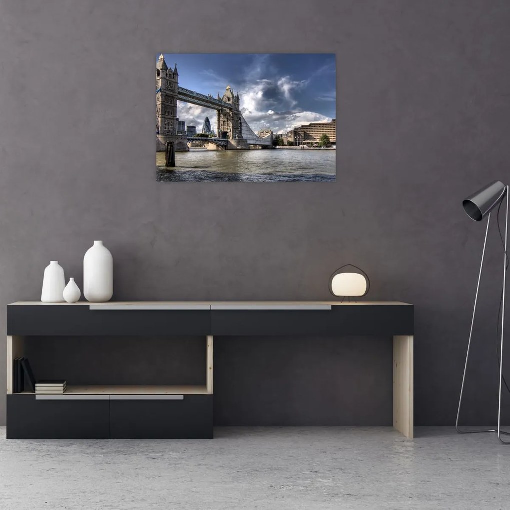 Obraz na szkle -  Tower Bridge w Londynie (70x50 cm)