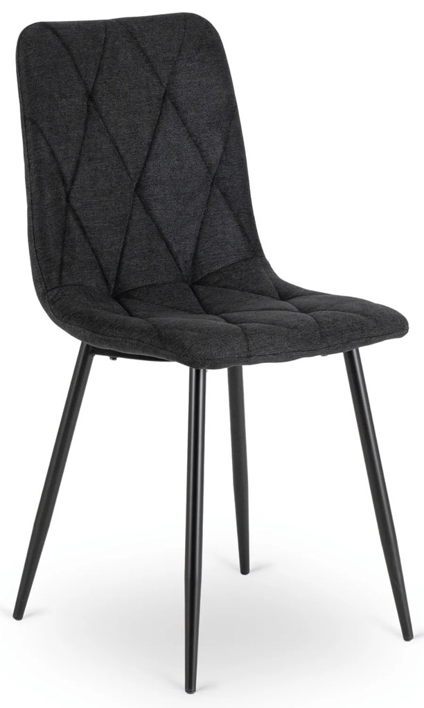 Zestaw Stół Okrągły Rozkładany HARRY 102-142 cm Dąb Craft/Czarny i 4 Krzesła Tapicerowane ROBIN 2 Czarne Nowoczesne