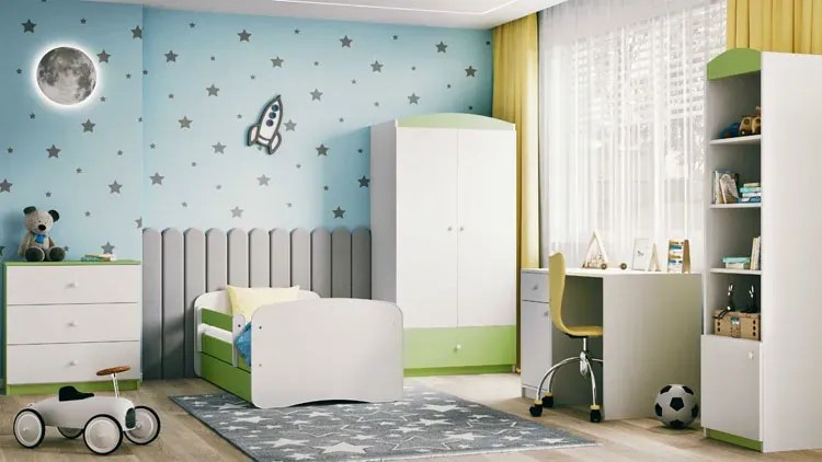 Łóżko dziecięce z materacem Rostok 2X mix 80x180 - zielone