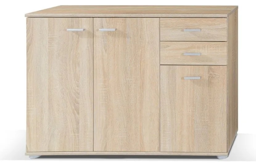 Komoda trzydrzwiowa z szufladami 106 cm - Mall, dąb sonoma