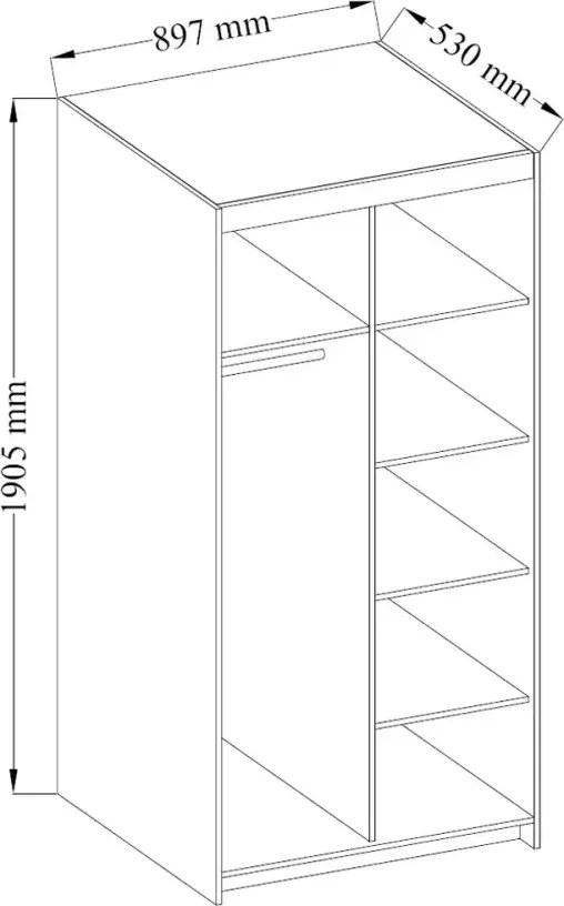 Skandynawska szafa dwudrzwiowa Ele 2 D w kolorze sonoma