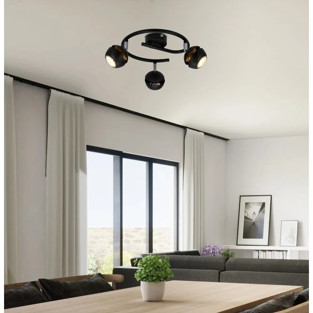 Lampa sufitowa w czarno-złotym kolorze z metalowym kloszem 38x38 cm Boni – Candellux Lighting