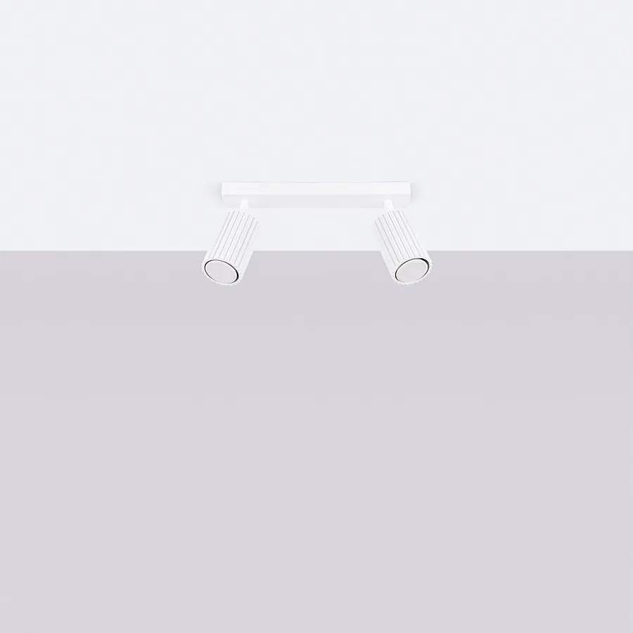 Lampa sufitowa minimalistyczny Gloow, aluminium - 2 źródło światła 4000K - L.30 x H.16.5 cm - biały