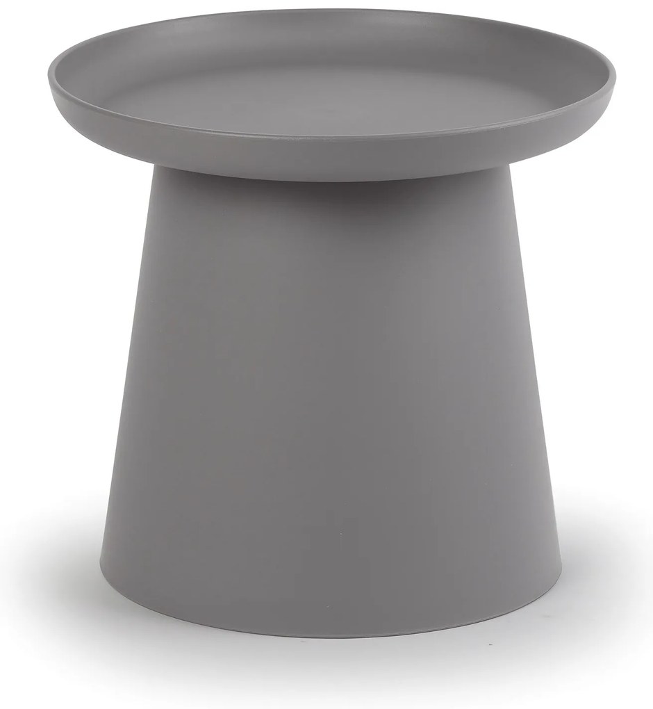 Plastikowy stolik kawowy FUNGO, średnica 500 mm, szary