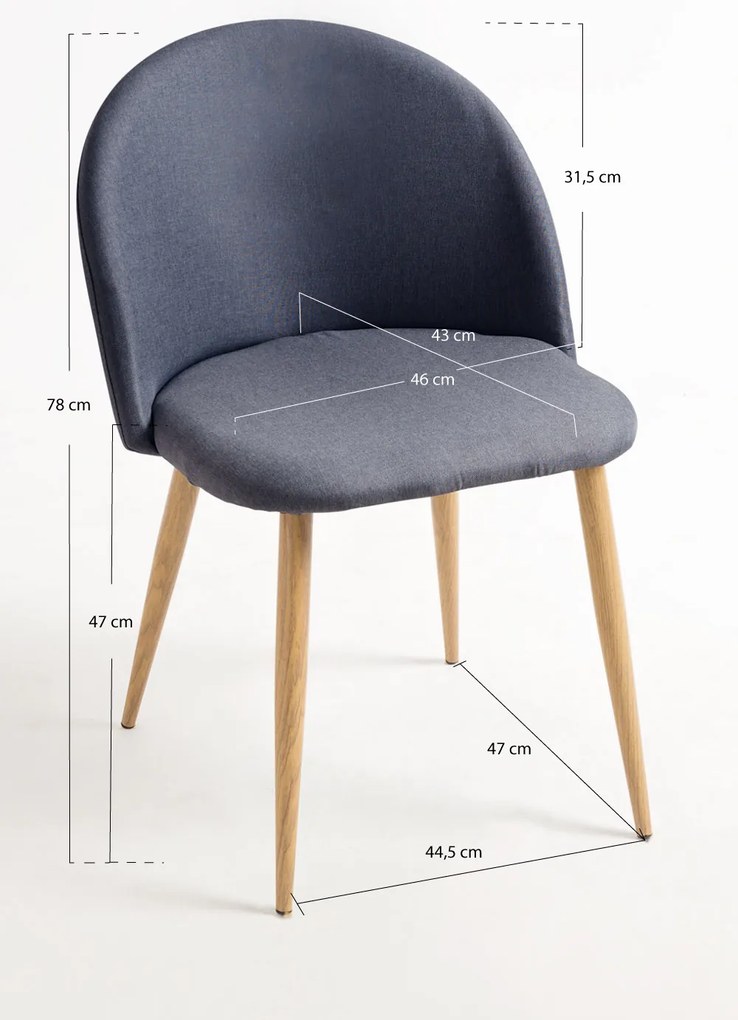 Zestaw 4 Krzese Vint Tkanina