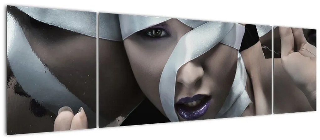 Obraz kobiety ze wstążką (170x50 cm)