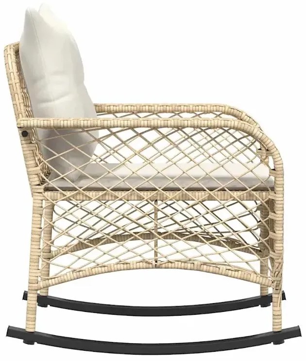 Bujane krzesło ogrodowe beżowo- białe P6-K44
