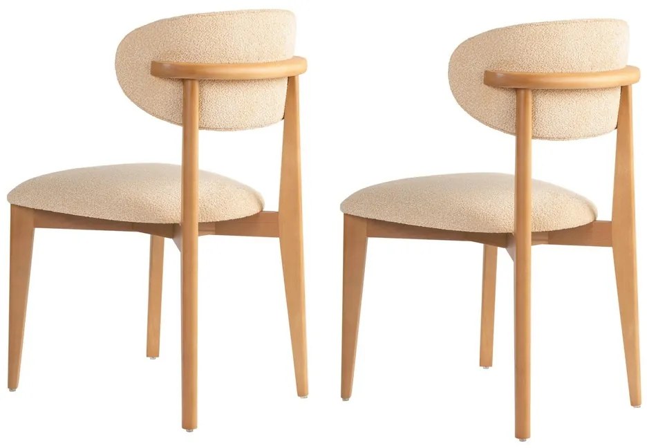 Zestaw krzeseł do jadalni Lionte Beige and LightOak, 2 szt.