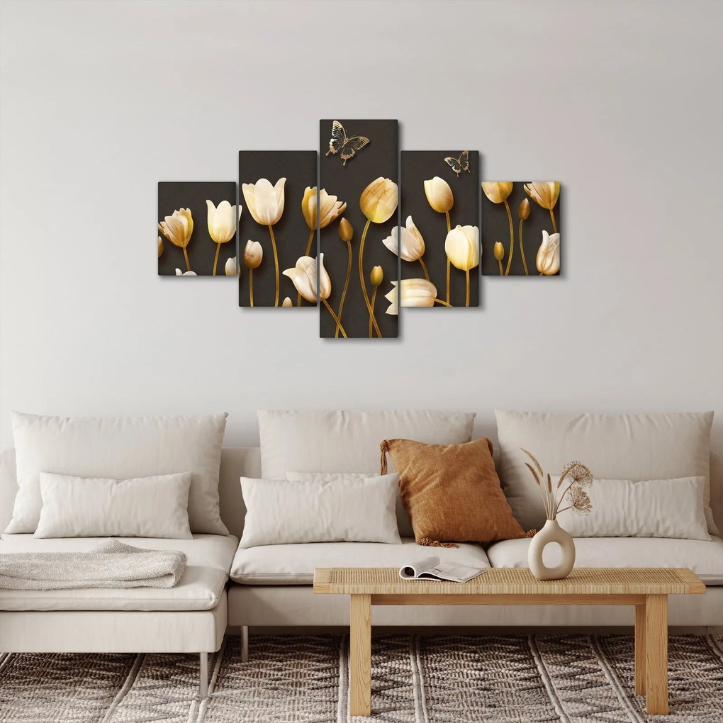 Obraz - Tulipany - abstrakcja (125x70 cm)