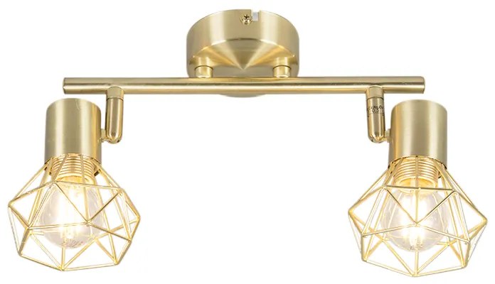 Reflektor art deco mosiądz regulowany i obrotowy 2-światła - Mosh