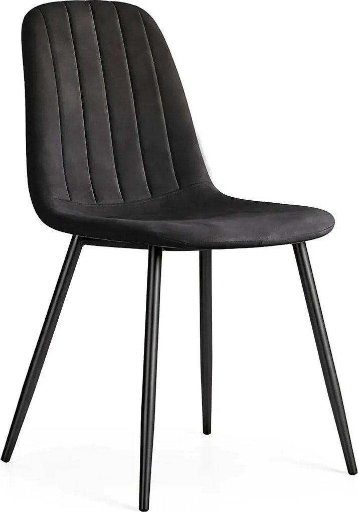 Czarne krzesło tapicerowane welurem Z4-P26