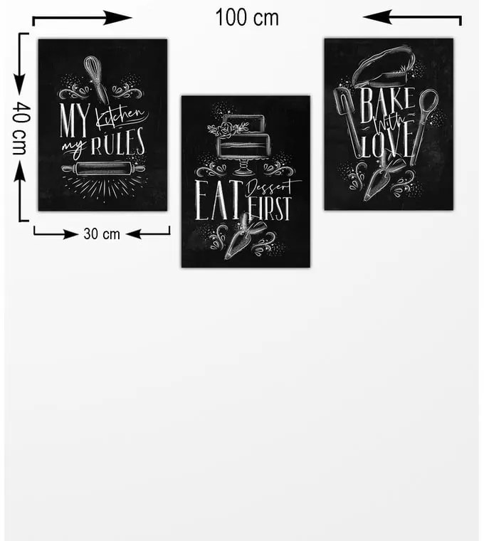 Tabliczka 3 szt. 30x40 cm – Wallity