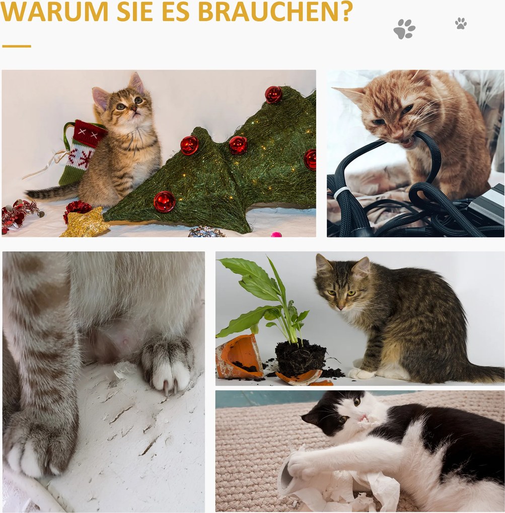 PawHut Mata Sizalowa Ochronna dla Kotów Przeciw Zarysowaniom Szara 130x45x03cm | Aosom PL