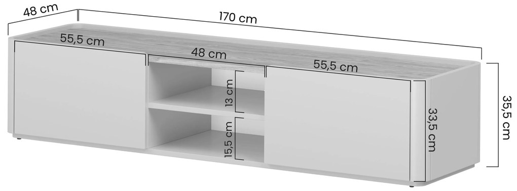 Szafka RTV Elivo 170 cm - kaszmir / dąb olejowany