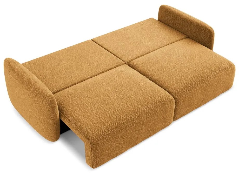 Pomarańczowa rozkładana/ze schowkiem sofa 238 cm Kalena – Makamii
