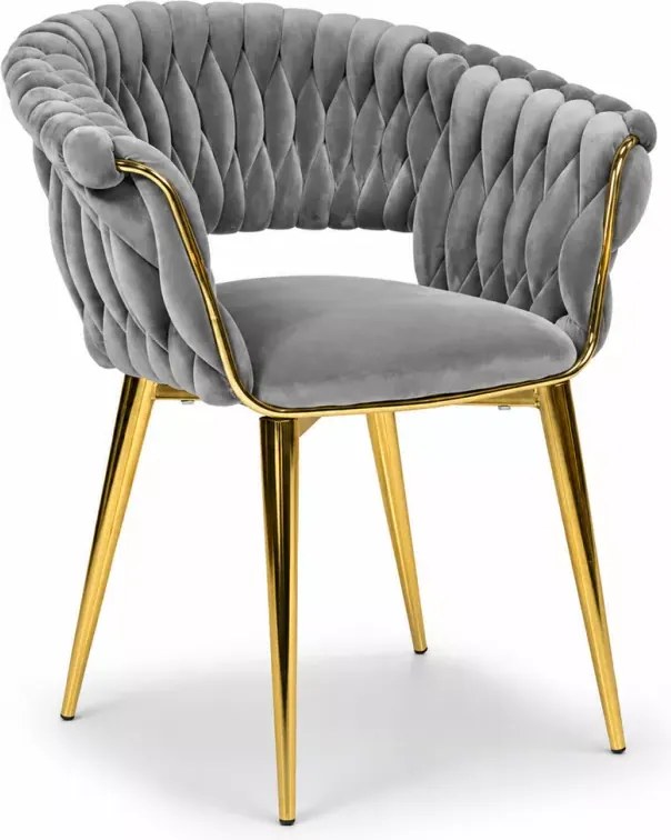 Ekskluzywne krzesło designerskie Monna z aksamitną tapicerką velvet na złotych lub czarnych nogach