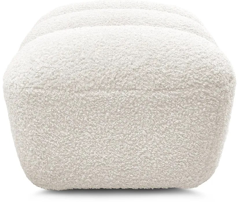 Biały podnóżek z materiału bouclé Hippolyte – Bobochic Paris