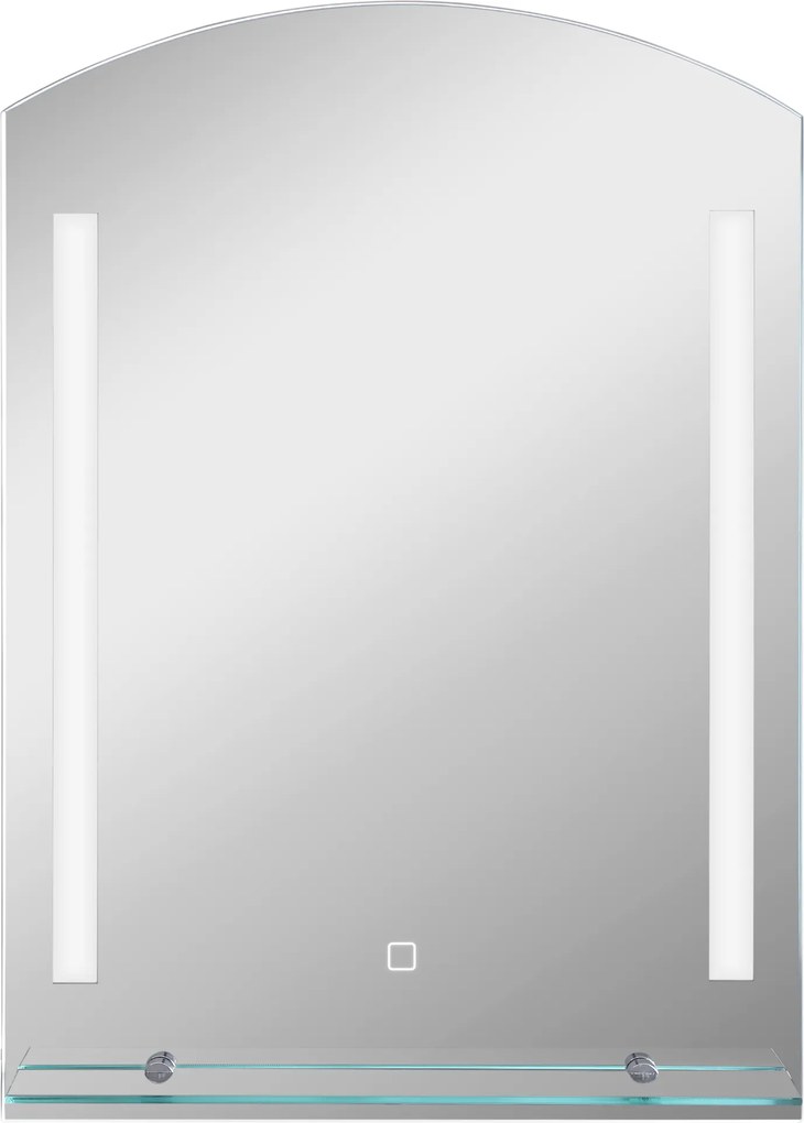 kleankin Lustro łazienkowe z oświetleniem LED, eleganckie i wysokiej jakości, szkło, aluminium, plastik, 50S x 12G x 70W cm