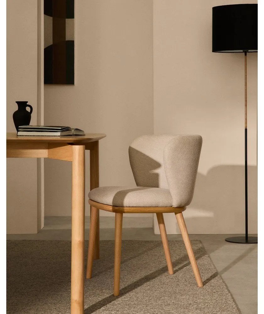 Beżowy tapicerowany fotel jadalniany Ciselia – Kave Home