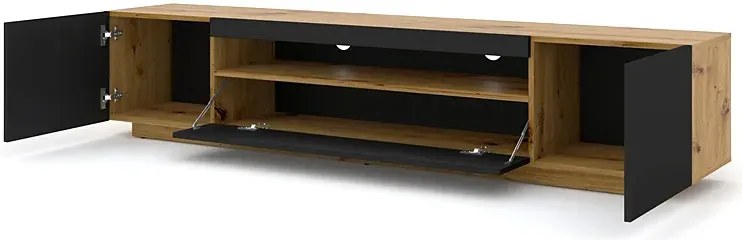 Szafka Rtv Stojąca Lub Wisząca Dąb Artisan + Czarny W3-C02